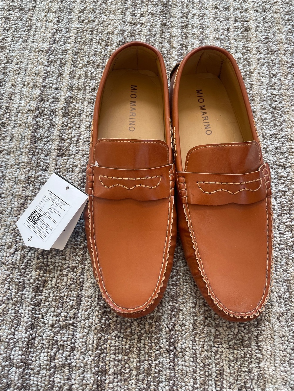 Men's Tan Leather Penny Loafers